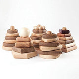 Wooden Stacking Toy - Ring Stacker Wooden Toy - Natural Wood Toy