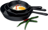 Utopia Kitchen Pre-Seasoned Cast Iron Skillet Set 3-Piece - 6 Inch, 8 Inch and 10 Inch