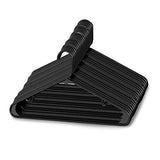 Sharpty Plastic Hangers Clothing Hangers Ideal for Everyday Standard Use (Black, 20 Pack)