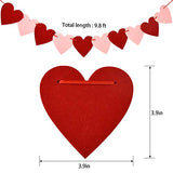 Valentines Day Decoration- 3.9 Inches Valentine's Day Decor Heart Banner Pink&Red