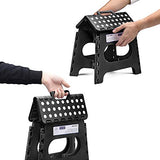 Delxo Folding Step Stool for Kids 9Inch Tall 11Inch Wide Foldable Step Stool Black