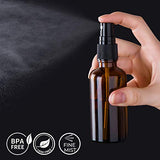 2oz Small Amber Glass Spray Bottles for Essential Oils, Empty Fine Mist Spray