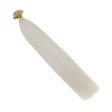 RUNATURE U Tip Hair 40g 16 Inches Color 800 White Blonde Hair Extension Keratin U Tip Hair Fusion Human Hair 50 Strands 0.8g per Strand for Women