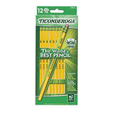 TICONDEROGA Pencils, Wood-Cased, Unsharpened, Graphite #2 HB Soft
