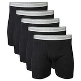 Gildan Men's Regular Leg Boxer Brief Multipack, Black (5 Pack), Small