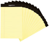 Narrow Ruled 5 x 8-Inch Writing Pad - Canary (50 Sheet Paper Pads, 12 pack)