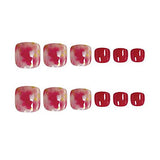 24pcs Fake Toe Nails with Glue Artificial Toenails for Women Pedicure Acrylic Press on Toenails