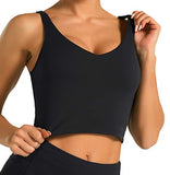 Women’s Longline Sports Bra Wirefree Padded Medium Support Yoga Bras Gym