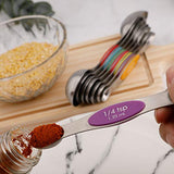 Magnetic Measuring Spoons Set Stainless Steel Dual Sided Stackable Teaspoon