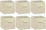 6 Pack - SimpleHouseware Foldable Cloth Storage Cube Basket Bins Organizer, Beige