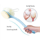 Shower Body Brush with Bristles and Loofah,Back Scrubber Bath Mesh Sponge