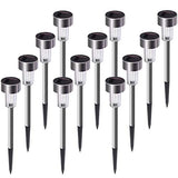 Solar Lights Outdoor, 12Pack Stainless Steel Outdoor Solar Lights - Waterproof, LED