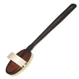 Bath Brush Thermowood, Firm Boar's Bristles, Removable Handle, Cotton Strap,17-3/4 Inches Long, by Nessentials, Germany