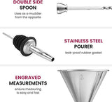 14-Piece Cocktail Shaker Set - Bar Tools - Stainless Steel Cocktail Shaker Set Bartender Kit