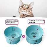 Y YHY Raised Cat Food and Water Bowl Set, Tilted Elevated Cat Food Bowls Anti