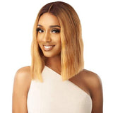 Outre Synthetic Blunt Cut Bob Swiss Lace Front Wig - ALANA (DRFF/RED VELVET)
