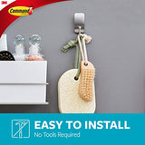 Command Bath Hook, Small, Satin Nickel, 1-Hook, 2-Small Water-Resistant Strips