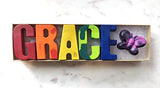 SASSY SCRIBBLES Custom Personalized Name Crayon Set for Kids - Colorful Valentines