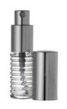 Riverrun Small Travel Perfume Atomizer Spiral Glass Bottle Silver Sprayer 1/4 oz 7.5ml (Set of 3)