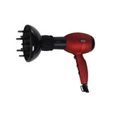 Ovente Lightweight Hair Dryer 1875 Watt 2 Speed and 3 Heat Setting Ionic Tourmaline Technology Extra Long Cord 1 Wide Concentrator Nozzle 1 Diffuser Professional Travel Woman Men Black Red X3400BR