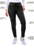 Adar Pro Scrubs for Women - Ultimate Yoga Jogger Scrub Pants -P7104 -Black- XXS