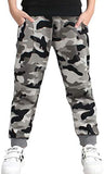 BINPAW Boys Cotton Camo Printed Drawstring Jogger Sweatpants with Pockets, Camo