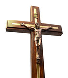 Handmade Crucifix Wall Cross - Wooden Catholic Hanging Crucifix for Home Decor