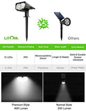 LITOM 12 LEDs Solar Landscape Spotlights, IP67 Waterproof Solar Powered Wall Lights