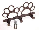 Double Dog Paw Leash Hook. Solid Steel. Handmade in USA. Copper vein Finish