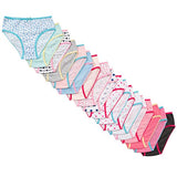 Alyce Intimates Pack of 18 Girls Cotton Brief, Assorted Solids & Prints