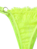 SheIn Women's 2 Piece Sexy Lace Strap Bralette Bra and Panty Lingerie Set