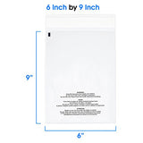 Spartan Industrial - 6" X 9" (1000 Count) Self Seal Clear Poly Bags with Suffocation
