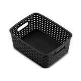 Set of 6 Plastic Storage Baskets - Small Pantry Organizer Basket Bins