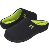 RockDove Men's Original Two-Tone Memory Foam Slipper, Size 5-6 US Men, Black/Lime