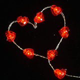 BOHON Fairy String Lights 10 ft 40 LEDs Red Heart Shaped Twinkle Fairy Lights