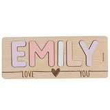 Personalized Name Puzzle with Love You Engraving Montessori Toys Nursery Decor