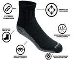 Dickies Men's Dri-tech Moisture Control Quarter Socks Multipack, Black (12 Pairs)