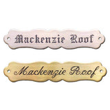 SADDLE NAME PLATE ORNATE Small Thick Solid Brass Custom Engraved