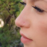 Tiny Silver Nose Ring hoop - 24 gauge snug Nose Hoop thin nose Piercings hoops