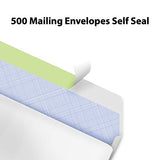 500 Self Seal Security Mailing Envelopes - #10 White Letter Businesses Envelopes