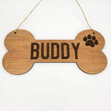 Personalized Dog Bone Dog House Wooden Sign Decor Custom Name with Paw