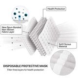 50 Pcs Disposable Face Cover 3-Ply Filter Non Medical Breathable Earloop Masks (Black)