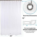 downluxe Clear Shower Curtain Liner 72x72 - PEVA 3 Gauge Light Weight,Waterproof