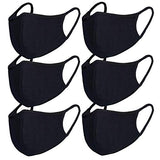 6pcs/Pack Black Face Mask Windproof Dustproof Face Masks Breathable Reusable