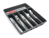 Rubbermaid No-Slip Large, Silverware Tray Organizer, Black with Gray