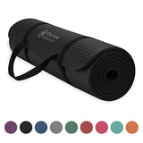 Gaiam Essentials Thick Yoga Mat Fitness and Exercise Mat With Easy-Cinch Yoga Mat