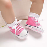 Save Beautiful Baby Girls Boys Canvas Sneakers Soft Sole High-Top Ankle Infant