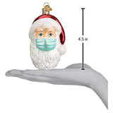 Old World Christmas Santa with Face Mask Blown Glass 2020 Unique Christmas Ornaments for Christmas Tree Decorations