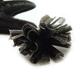 25 Strands Wavy Body Wave Pre Bonded U Nail Tip Fusion Remy Human Hair Extensions 22" Inches (#1 Black)