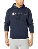Champion Men's Graphic Powerblend Fleece Hoodie, Navy Script, Small